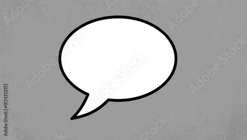 Empty Speech Bubble on a Gray Background, perfect for communication and messaging
