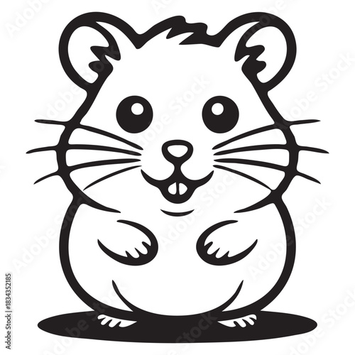 Cartoon Hamster Face Silhouette rodent animal