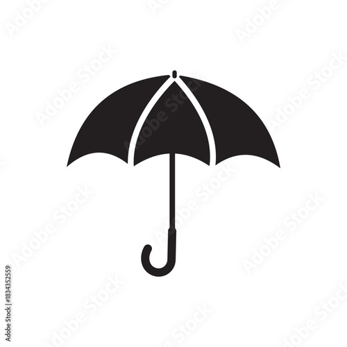Umbrella Vector Icon – Simple Rain Protection Symbol. Clean Minimal Weather Symbol. Umbrella logo vector icon template Illustration design