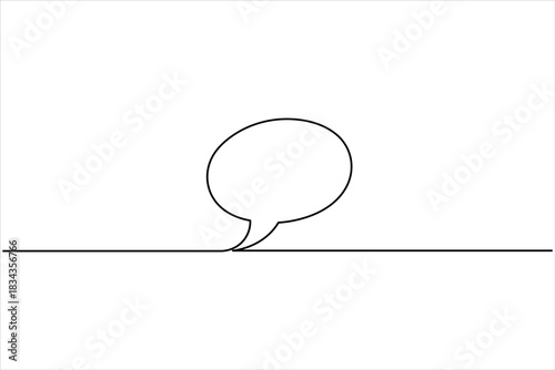 One continuous line art drawing of Speech bubble vector illustration. Communication chat messenger linear vector line symbol. Dialog cloud, chat bubble concept outline line design