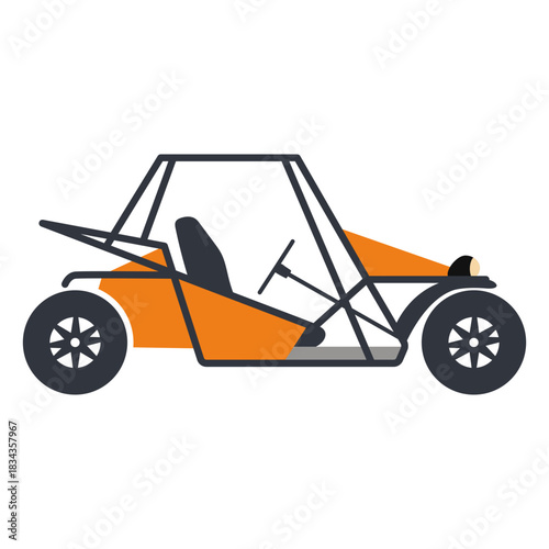 Orange rally buggy flat