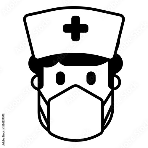 Man nurse with mask stroke