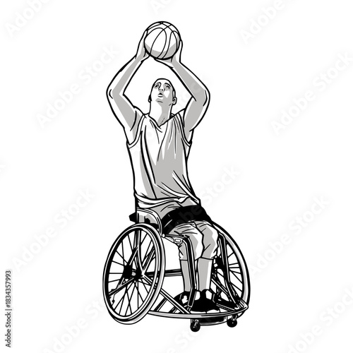 Awesome basketball player wheelchair