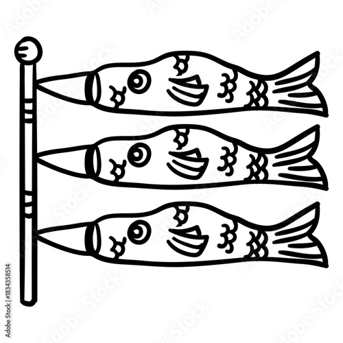 Japan koinobori windsocks stroke