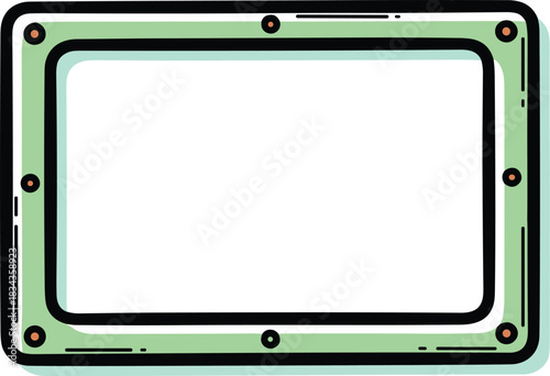 Illustration of a green frame with a white background, perfect for adding your own text or images isolated on white background
