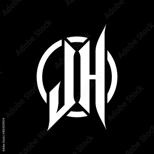 JH Monogram Logo on Black Background