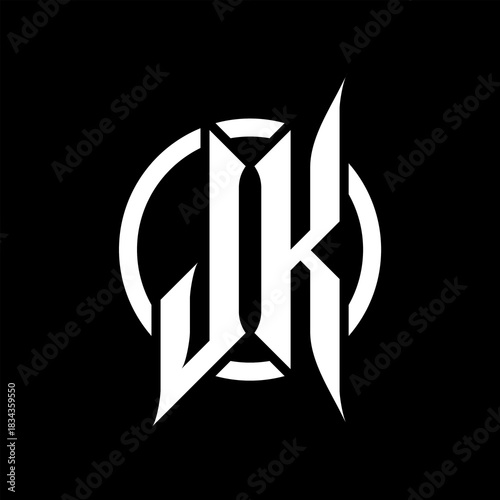 JK Monogram Logo on Black Background