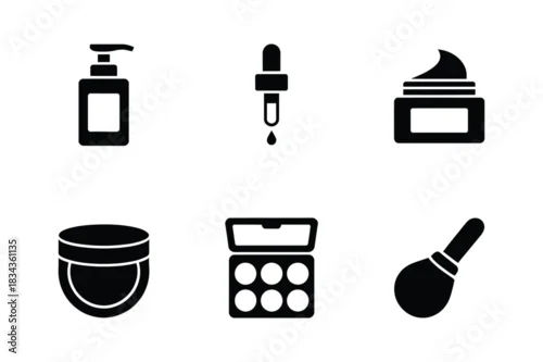 Obraz Collection of cosmetic and skincare product icons