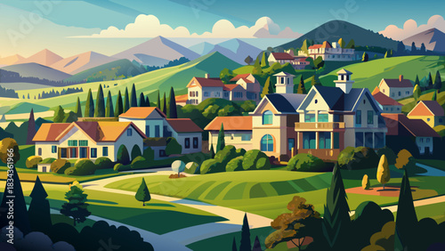 Very beautiful premium residential community set among green hills, showcasing elegant homes, manicured landscapes, and peaceful surroundings that highlight the charm and tranquility of upscale Tennes