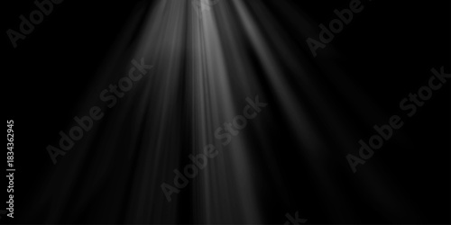 Bright light beam shining in a dark background, Ethereal light rays with sharp highlights for artistic backgrounds. Single Light Beam Shining Through Darkness Hope and Guidance. rays of light falling 