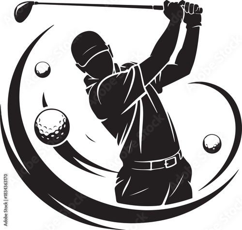 Dynamic Golf Swing Illustration