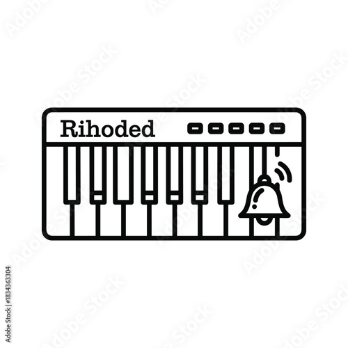 "Rihoded" Electronic Keyboard with Faders and Bell Sound Icon