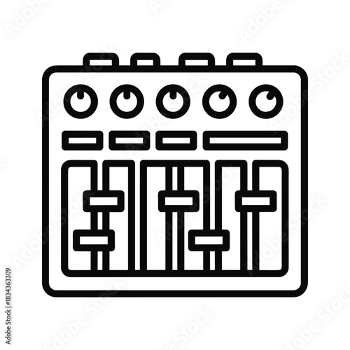Audio Mixer Console Outline Icon