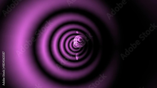 Abstract purple spirals descend into a dark vortex digital illustration