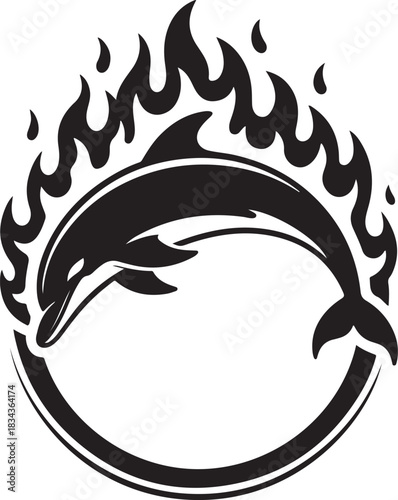 Dolphin Fire Hoop Tattoo