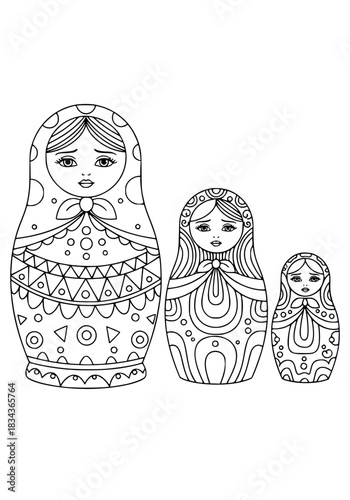 Matryoshka dolls. coloring book