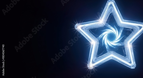 Glowing Star with Spiral Galaxy Effect. Ai generation