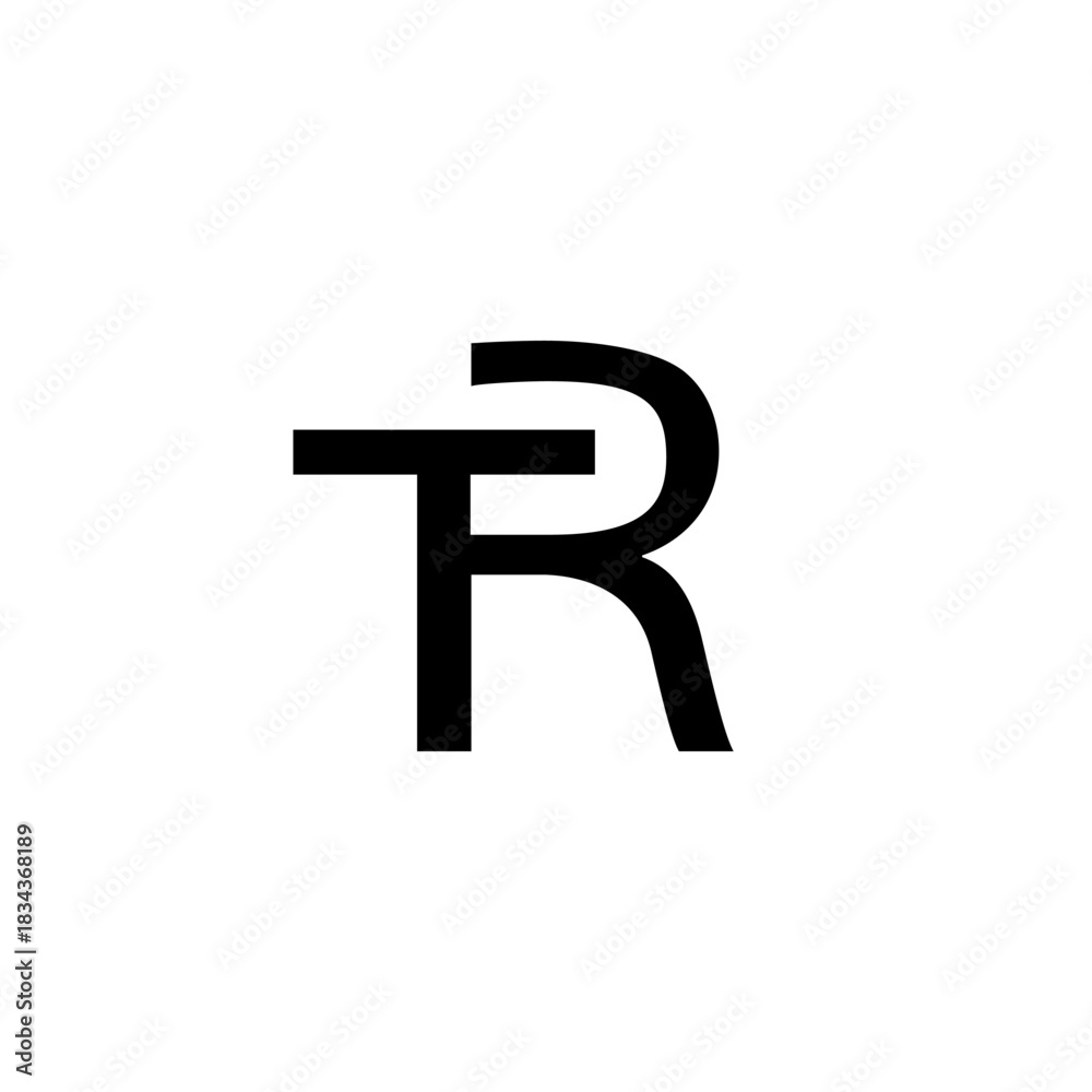 Fototapeta premium Modern minimalist monogram TR logo design 