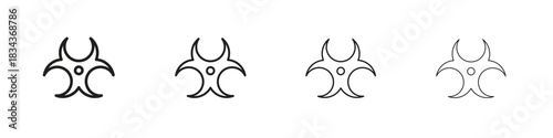 Biohazard icon, Set vector logo design templates,