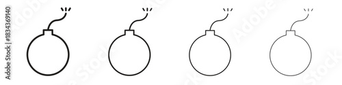 Bomb icon, Set vector logo design templates,