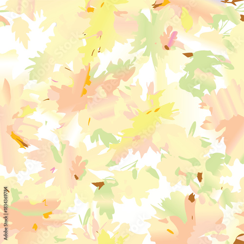 Seamless colorful floral pattern. Hand drawn flowers, herbs, leaves, branches, berries, tulip. Simple cute flat vector elements. Design for textile, cover, wallpaper