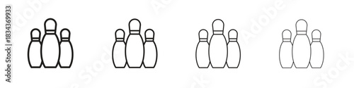 Bowling pins icon, Set vector logo design templates,