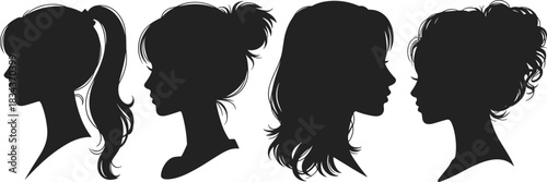 PrintWheelchair users and disabled people silhouette vector set, illustrating accessibility, mobility aid, and physical impairment, isolated.