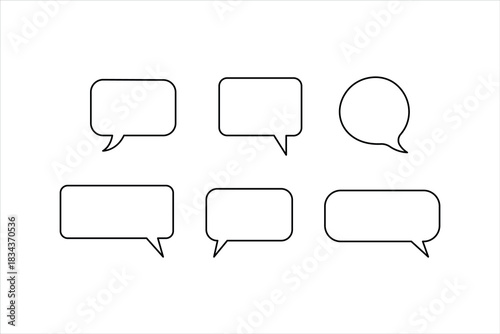 One continuous line art drawing of Speech bubble vector illustration. Communication chat messenger linear vector line symbol. Dialog cloud, chat bubble set concept outline line design