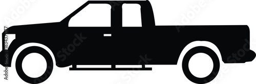 Black car icon in flat style, vehicle silhouette with SUV, sedan, convertible and pickup , monochrome transport symbol pack and automotive graphic synonym