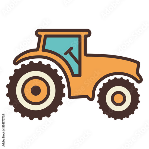 Farm tractor icon tractor