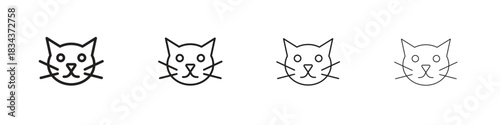 Cat icon, Set vector logo design templates,