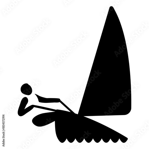 Man sailing sport pictogram sailing