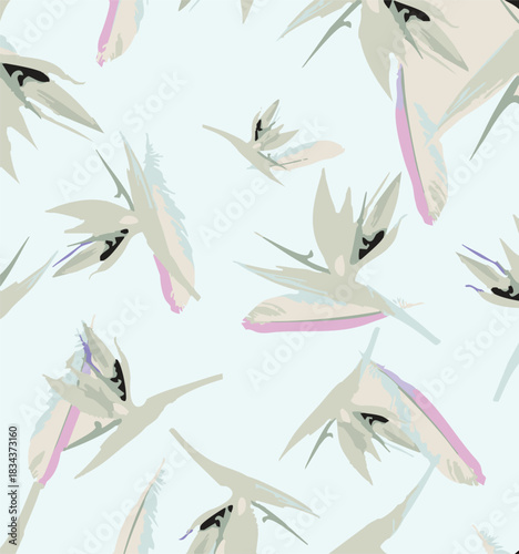 Seamless colorful floral pattern. Hand drawn flowers, herbs, leaves, branches, berries, tulip. Simple cute flat vector elements. Design for textile, cover, wallpaper