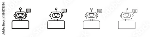 Chatbot speech bubble icon, Set vector logo design templates,