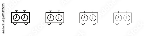 Chess clock icon, Set vector logo design templates,