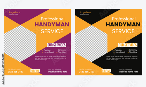handyman services Instagram post banner template