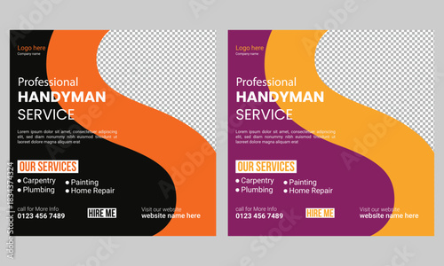 handyman services Instagram post banner template