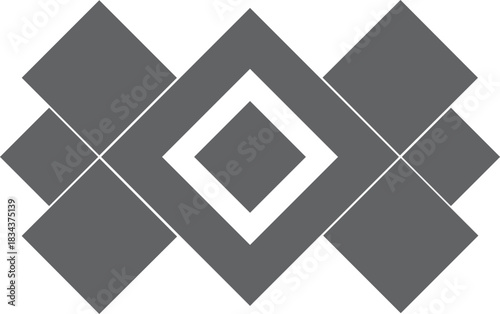Geometric pattern of gray diamonds and white square outline