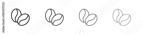 Coffee beans icon, Set vector logo design templates,