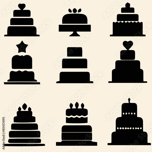 Celebration party cake icons