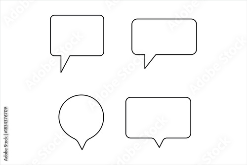One continuous line art drawing of Speech bubble vector illustration. Communication chat messenger linear vector line symbol. Dialog cloud, chat bubble set concept outline line design