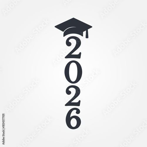 graduation hat 2026 icon symbol illustration vector eps10 logo template design pattern seamless bright minimal design flat design realistic style simple design modern design