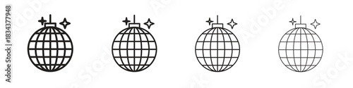 Disco ball icon, Set vector logo design templates,