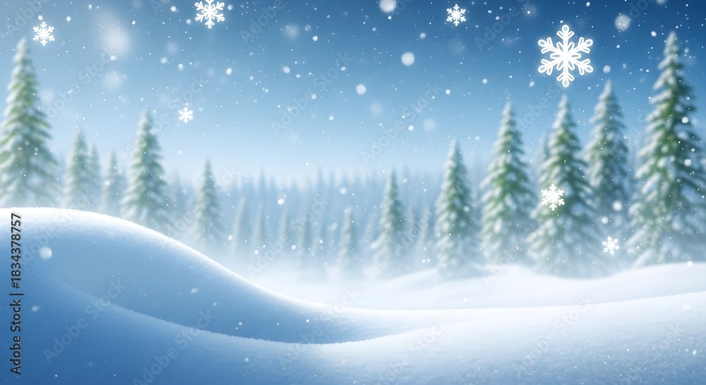 Fototapeta premium Winter Background of Snow and Frost with Free Space