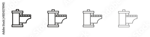 Film canister icon, Set vector logo design templates,
