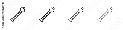 Flute icon, Set vector logo design templates,