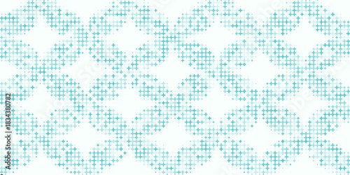Seamless medical healthcare background. Blue green cross hospital pattern. Repeating plus symbol wallpaper. Tech backdrop for presentation, banner, poster, booklet, brochure, leaflet, ad. Vector
