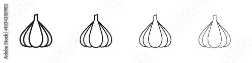 Garlic icon, Set vector logo design templates,