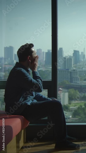 Wallpaper Mural business call outdoors, urban professional engaged in strategic phone conversation outdoors Torontodigital.ca