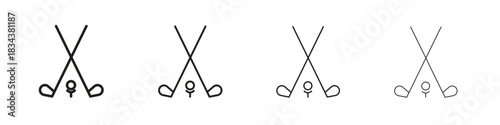 Golf club icon, Set vector logo design templates,